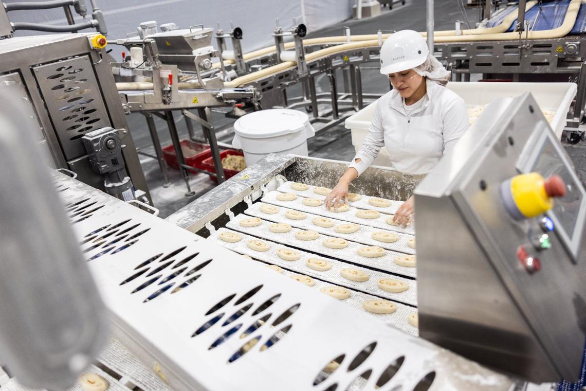 Duchess Honey Buns are made at Carolina Foods new bakery in Pineville, N.C., on Friday, May 17, 2024.