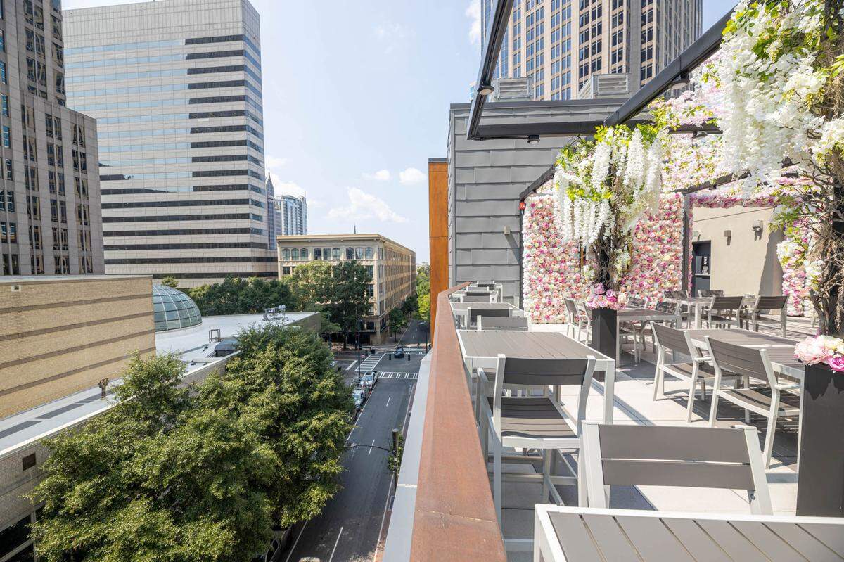 The view of uptown Charlotte from Novelty House Rooftop.