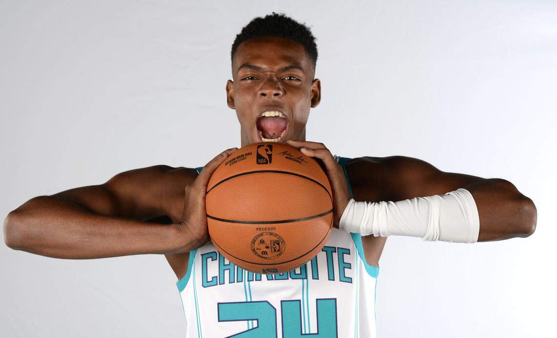 Charlotte Hornets forward/guard Brandon Miller during the team’s media day on Monday, October 2, 2023 at Spectrum Center in Charlotte, NC.
