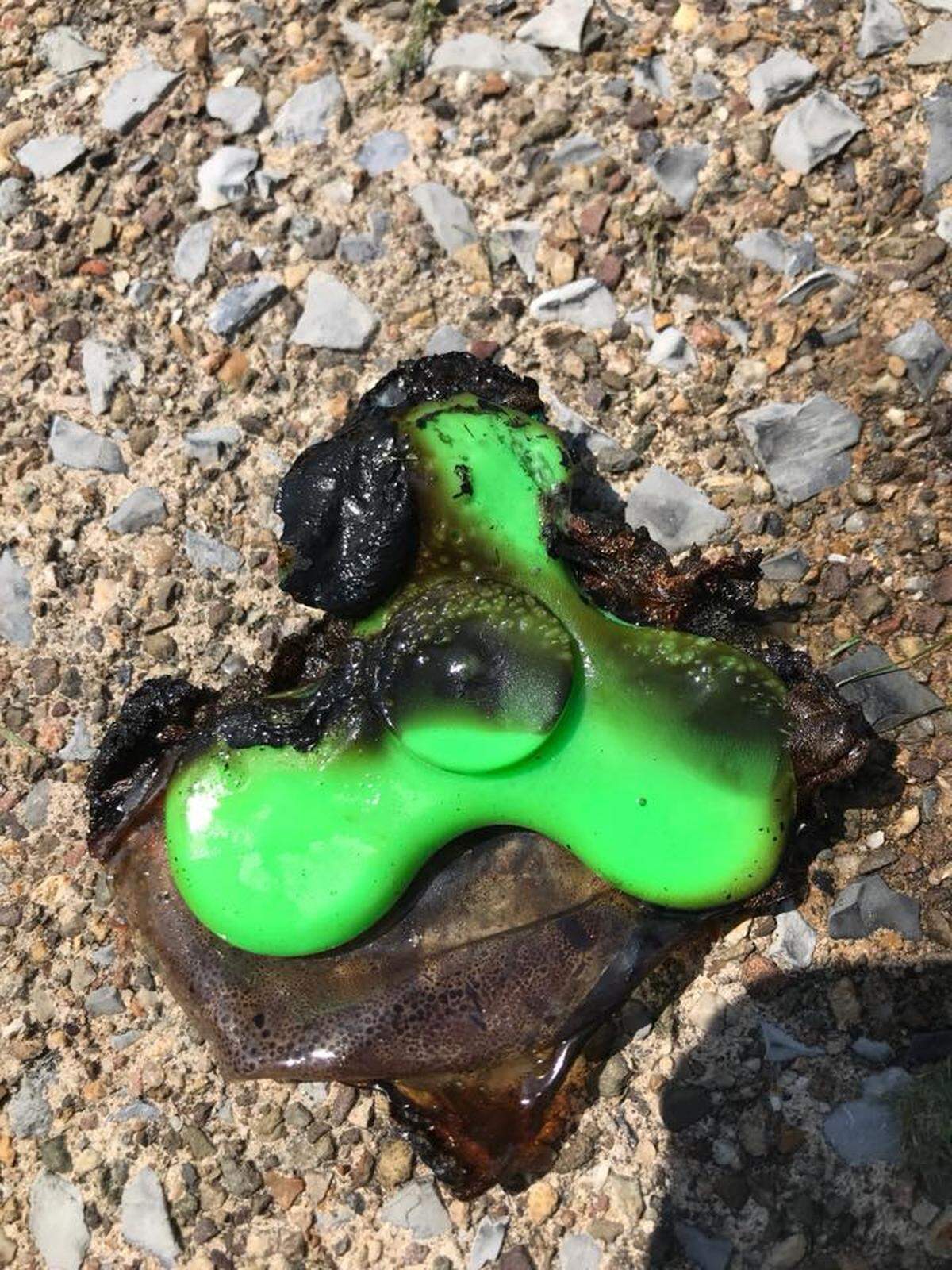 The partially-melted car fire culprit
