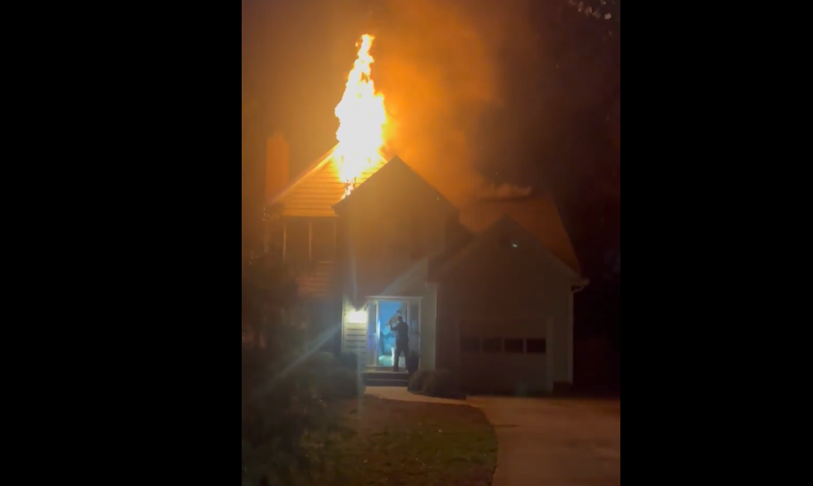 The two-story home is located in the 2100 block of Brandon Circle, near Sharon Road. The neighborhood is about two blocks east of Myers Park Country Club.