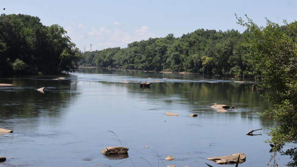 The Catawba River flows between Fort Mill and Camp Canaan in Rock Hill, S.C. The river and its lakes are a source of drinking water for cities and towns in the Charlotte region.