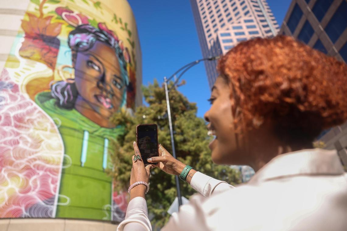 “I never imagined something like this for myself. I never grew up seeing Black people represented in this way,” Dionna Bright said of the mural of her.