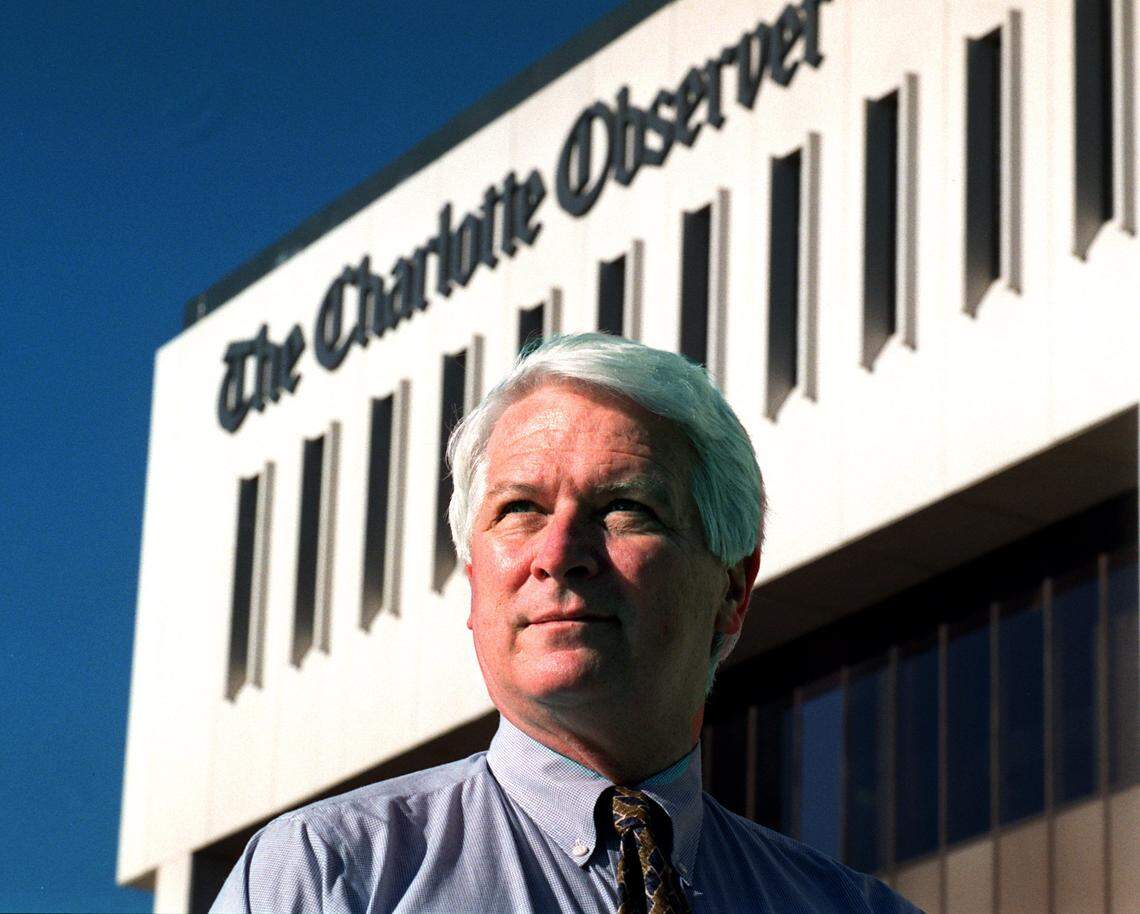 Rolfe Neill retired in 1997 after 22 years as publisher of The Charlotte Observer. This photo was taken on Dec. 16, 1997, two before he retired.
