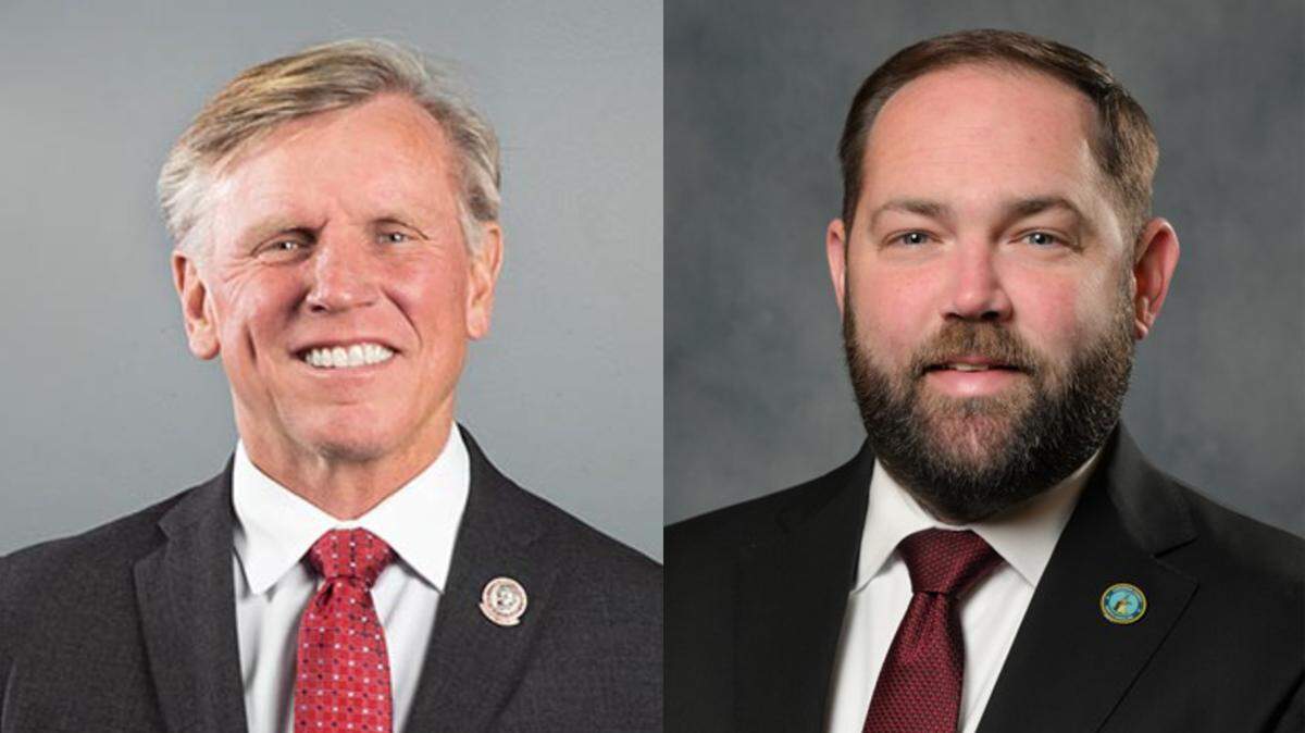 Kevin Crutchfield, left, and Chris Measmer, right, are the Republican candidates for N.C. Senate District 34 in Cabarrus County.