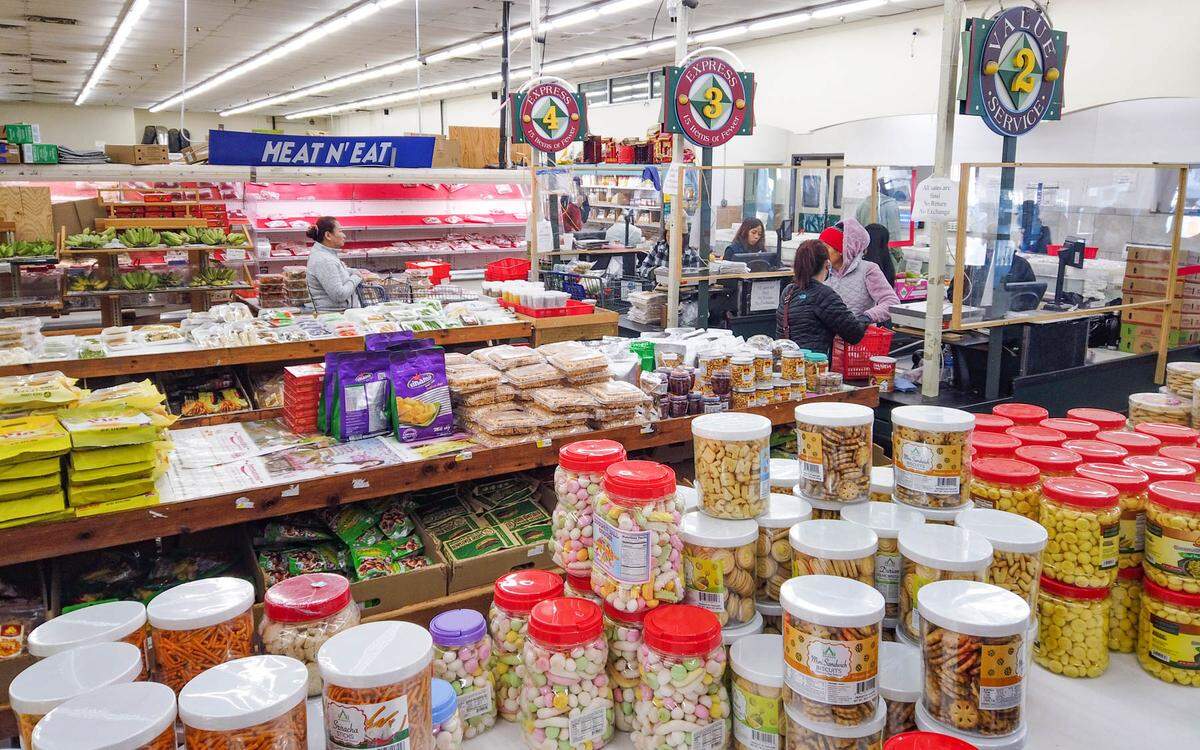 Inside the International Supermarket, closing at the end of the year, at Asian Corner Mall.