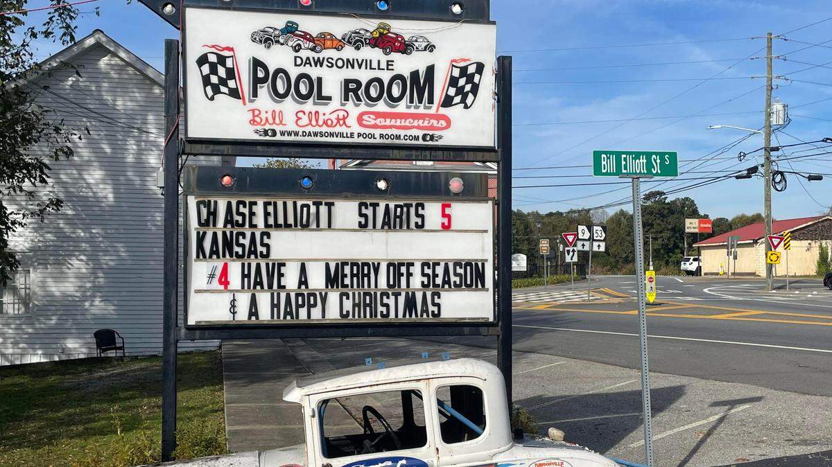 NASCAR champions and Georgia natives Chase and Bill Elliott have a deep ties to the Dawsonville Pool Room, a restaurant for Elliott fans and self-proclaimed “unofficial auto racing headquarters.”