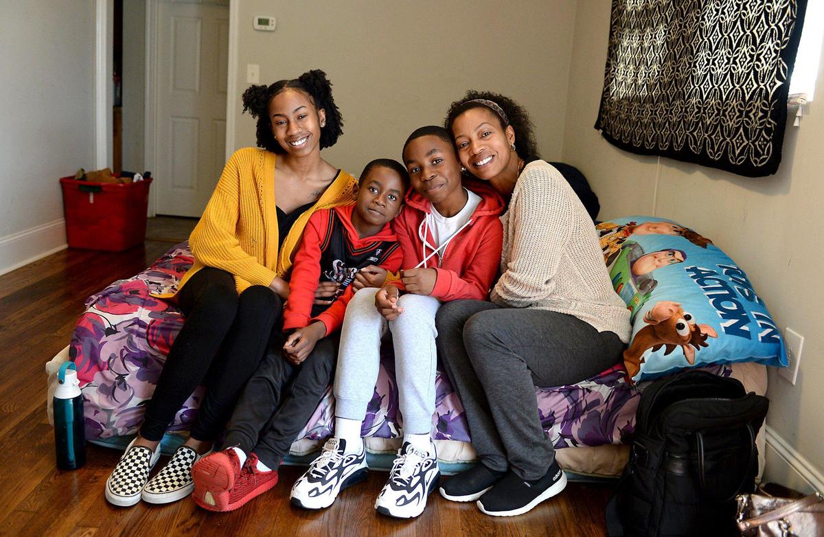 (L-R) D’erra, Daniel, Deon’tae and Devonne Moise are feeling the impact of the Coronavirus. Moise, a single mom with five children. Three of the children had jobs that have been temporarily suspended decreasing the families income. Devonne just finished a Goodwill training program and is hoping to get a job with a health care company later this spring. For now, Devonne and her family are struggling to make ends meet.