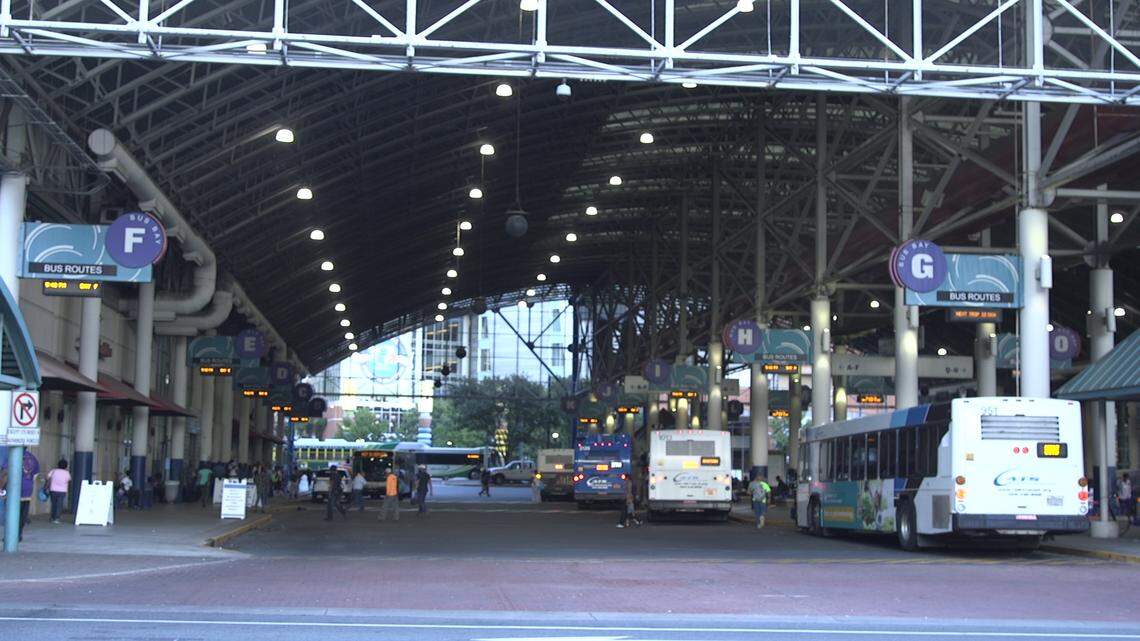 The uptown transit center in Charlotte.