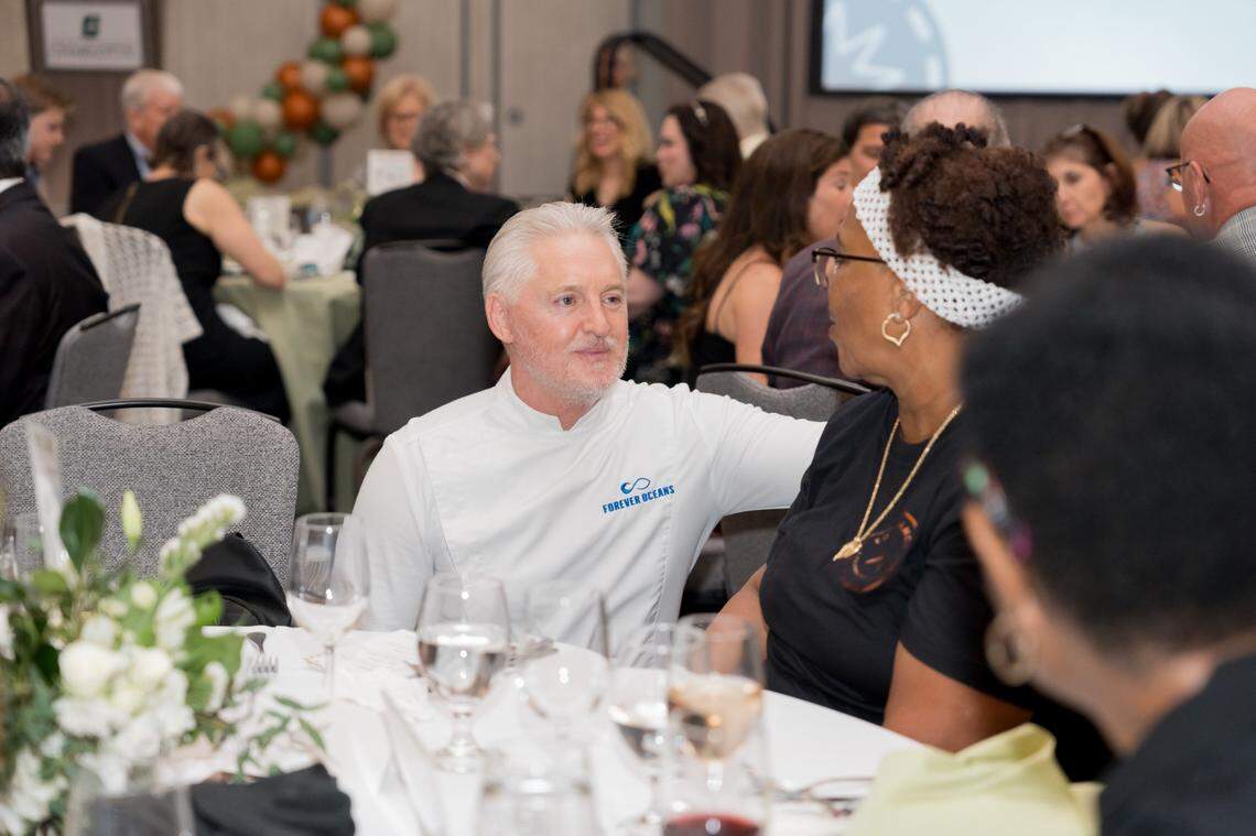 Mark Allison mingles with guests at the 2023 FORK Cancer dinner.