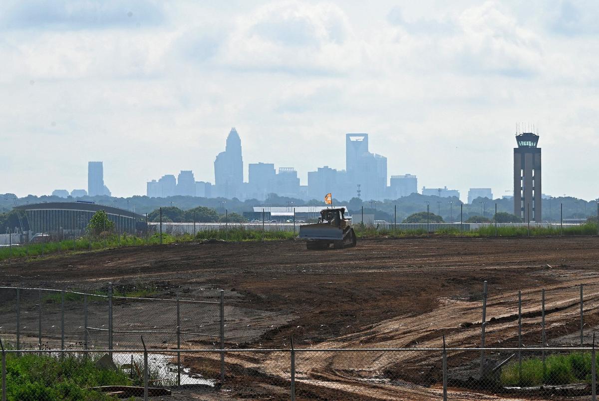 Construction continues near the new Airport Overlook on Thursday, June 6, 2024 at Charlotte Douglas International Airport in Charlotte.