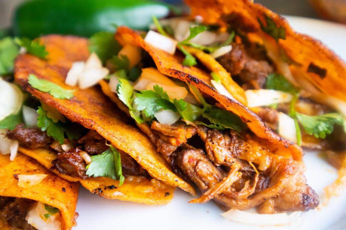 Quesabirria are traditional made with beef or goat, but Meals by Mariah offers a choice beef, chicken, shrimp, salmon or vegan tacos.