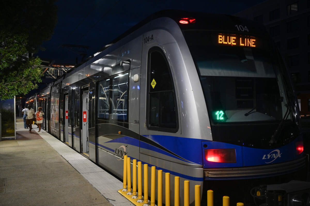 People exit the light rail at the JW Clay/UNC Charlotte Station on North Tryon Street on Thursday evening in Charlotte on August 20, 2026. Despite the fatal stabbing of Iryna Zarutska last year, many light rail riders have not decreased their use of the local transportation system.