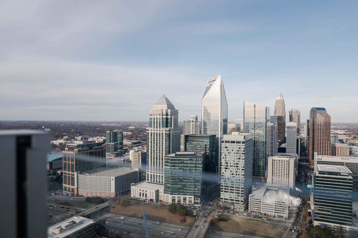 The view from The Vivian, Queensbridge Collective’s new residential tower in Charlotte.