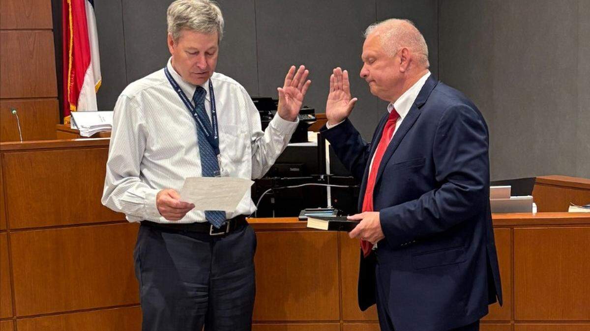 Jeff Jones was sworn in the Cabarrus County Board of Commissioners on Tuesday, May 13 after Cabarrus County Clerk of Court Bill Baggs announced his appointment.