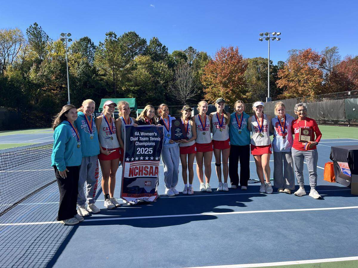 Charlotte Catholic won the NCHSAA 6A state girls’ dual team tennis championship Friday