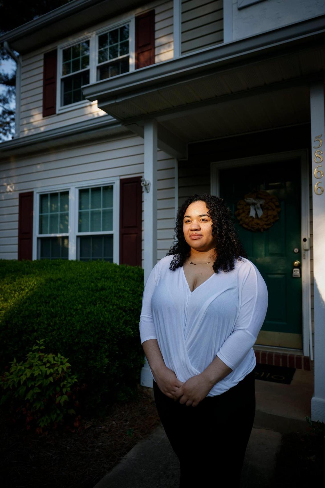 Rochelle Vassar, photographed outside of a townhome after a showing earlier this month.