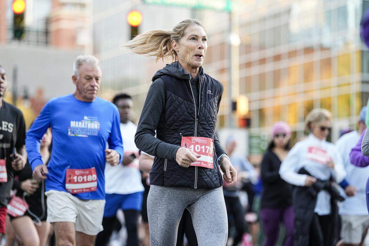 Participants compete in the Novant Health Charlotte Marathon Saturday, Nov. 15, 2025, in Charlotte, N.C.
