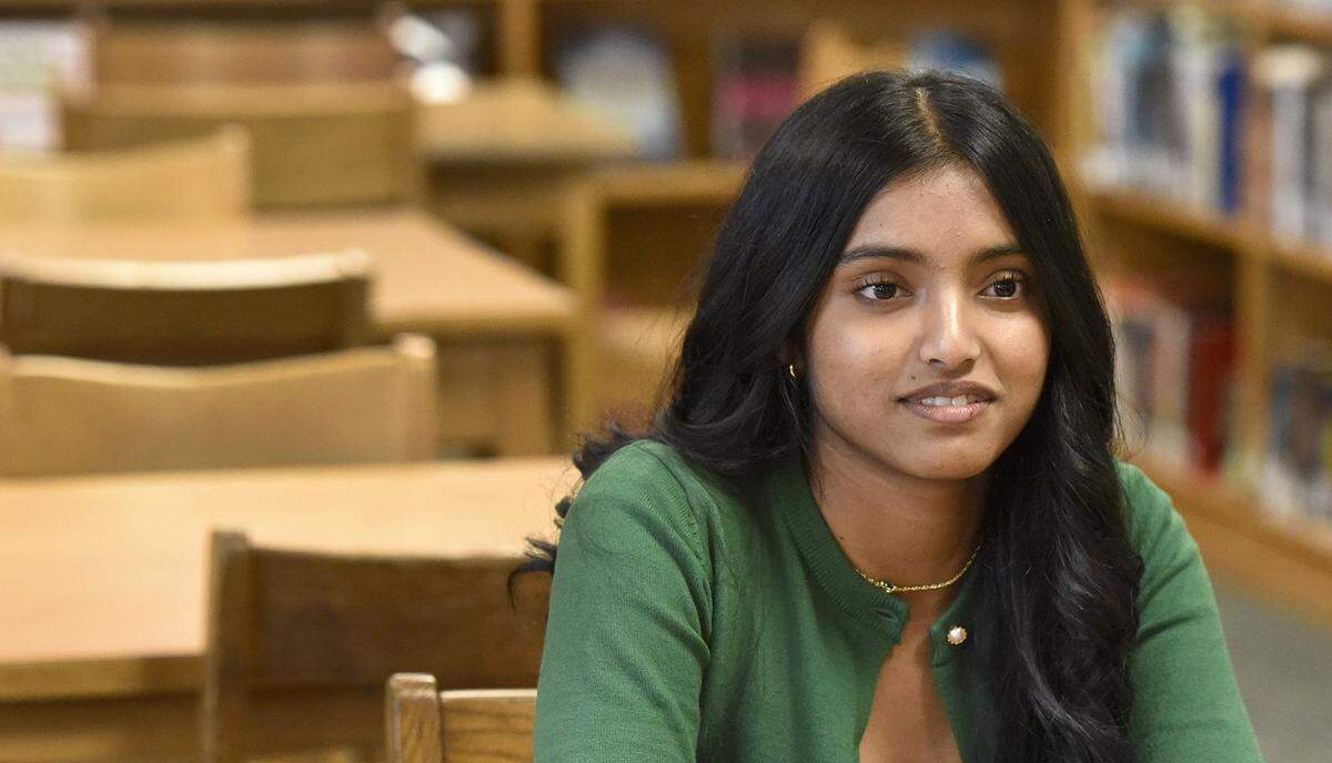 Inchara Gopinath, 16, a junior at North Meck High School, has been chosen as a student advisor to the Charlotte Mecklenburg School board. She was photographed on Wednesday, Dec. 10, 2025.