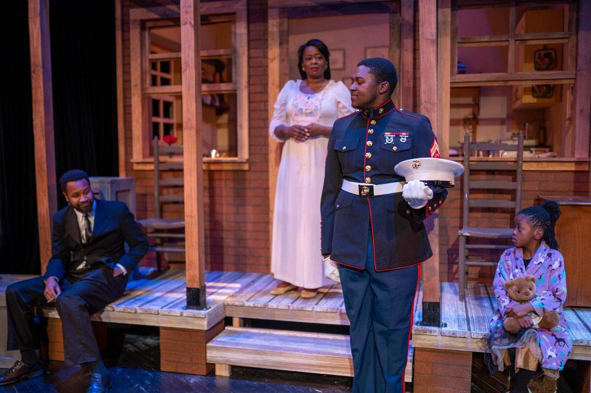 Brand New Sheriff Productions had just performed August Wilson’s “Fences,” in February 2020 at the Duke Energy Theater and was starting rehearsals for a new show when COVID-19 shut everything down. “Fences” starred Graham Williams as Lyons, left; LeShea Nicole as Rose; Dylan Ireland as Corey; and Lauryn Vinson as Raynell.