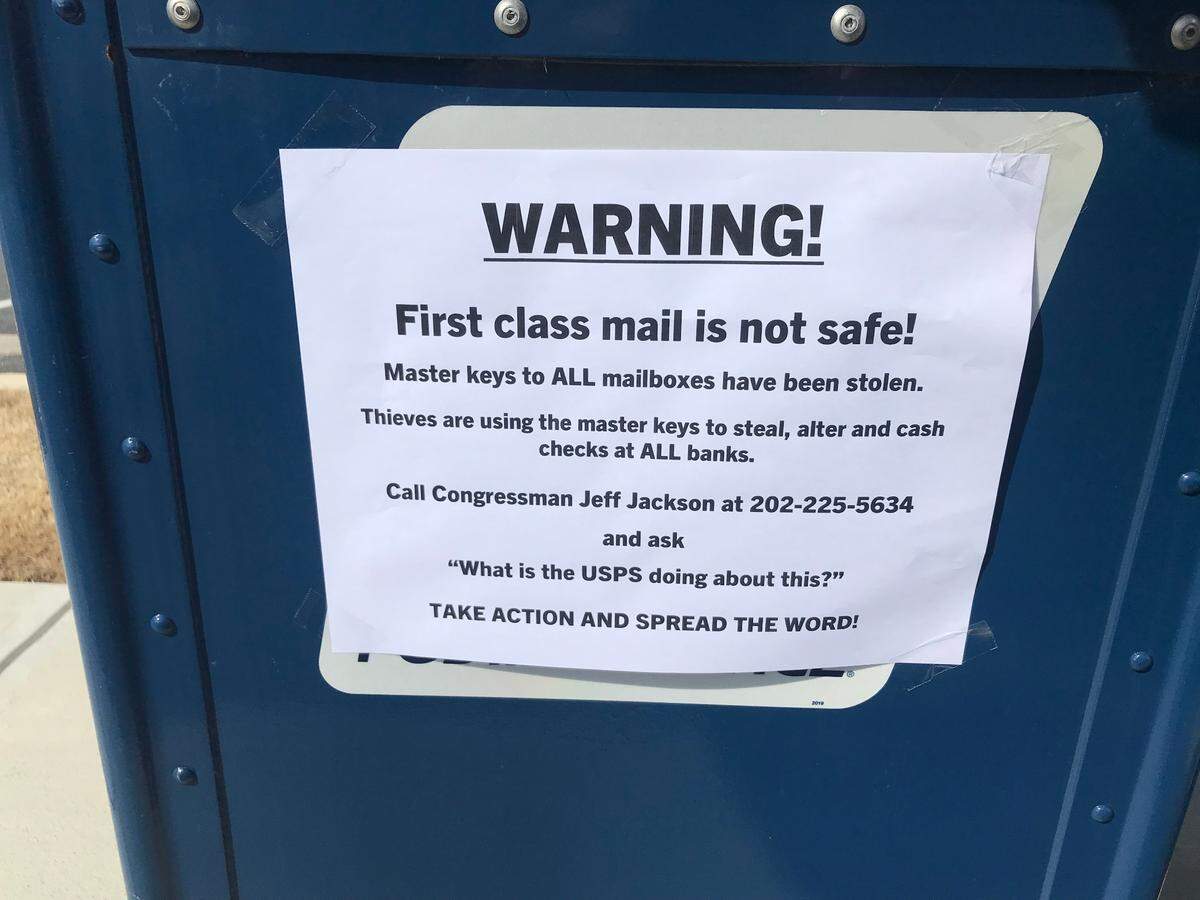 Mail theft, according to the Postal Service, increased 600% between 2017 and 2020. 