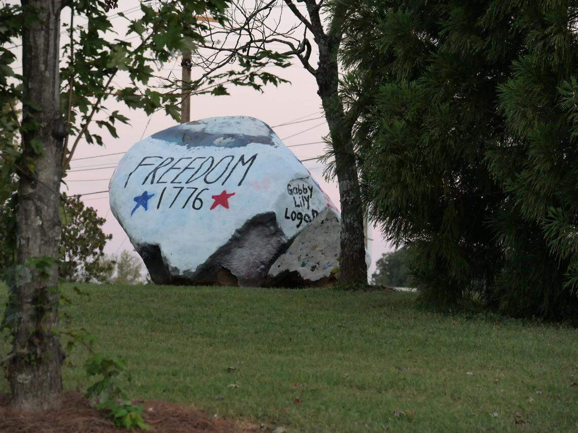 A photo of Ardrey Kell’s spirit rock taken Saturday, Sept. 14, 2025.