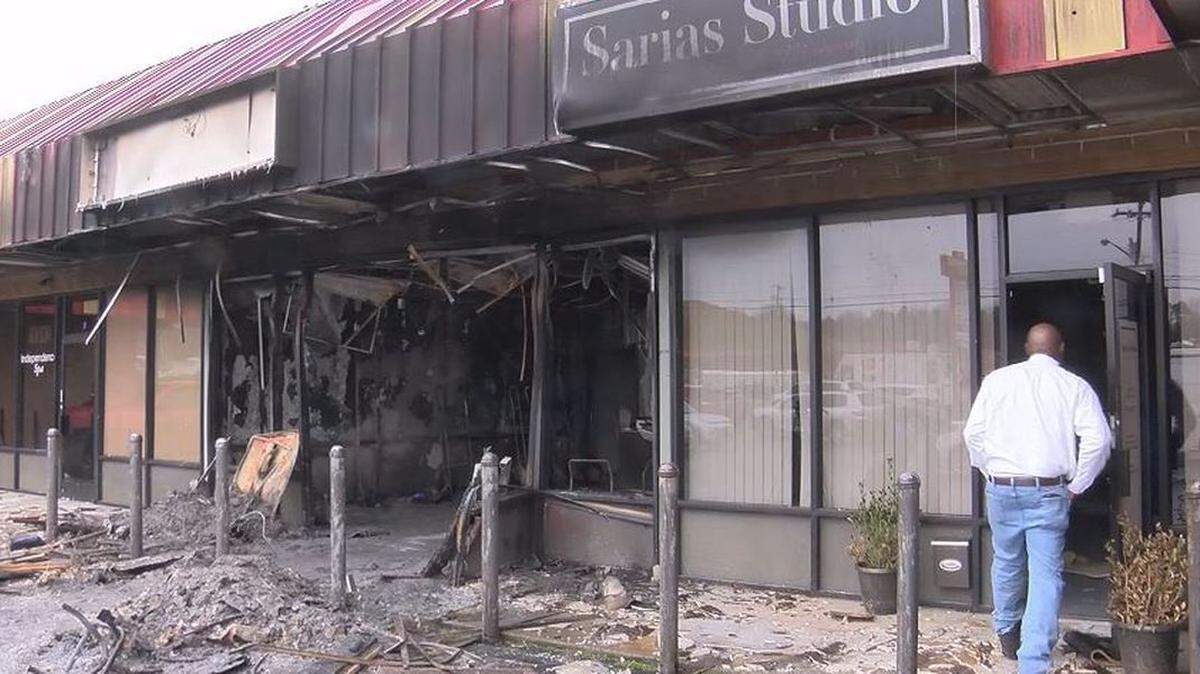 Sarias Studio was one of the businesses destroyed by an ‘intentionally set’ fire late Sunday night on Independence Boulevard.