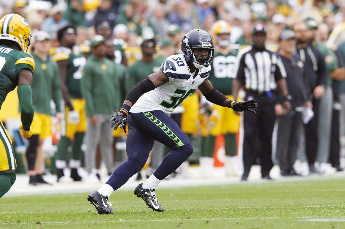 Aug 26, 2023; Green Bay, Wisconsin, USA;  Seattle Seahawks cornerback Michael Jackson (30) during the game against the Green Bay Packers at Lambeau Field. Mandatory Credit: Jeff Hanisch-USA TODAY Sports