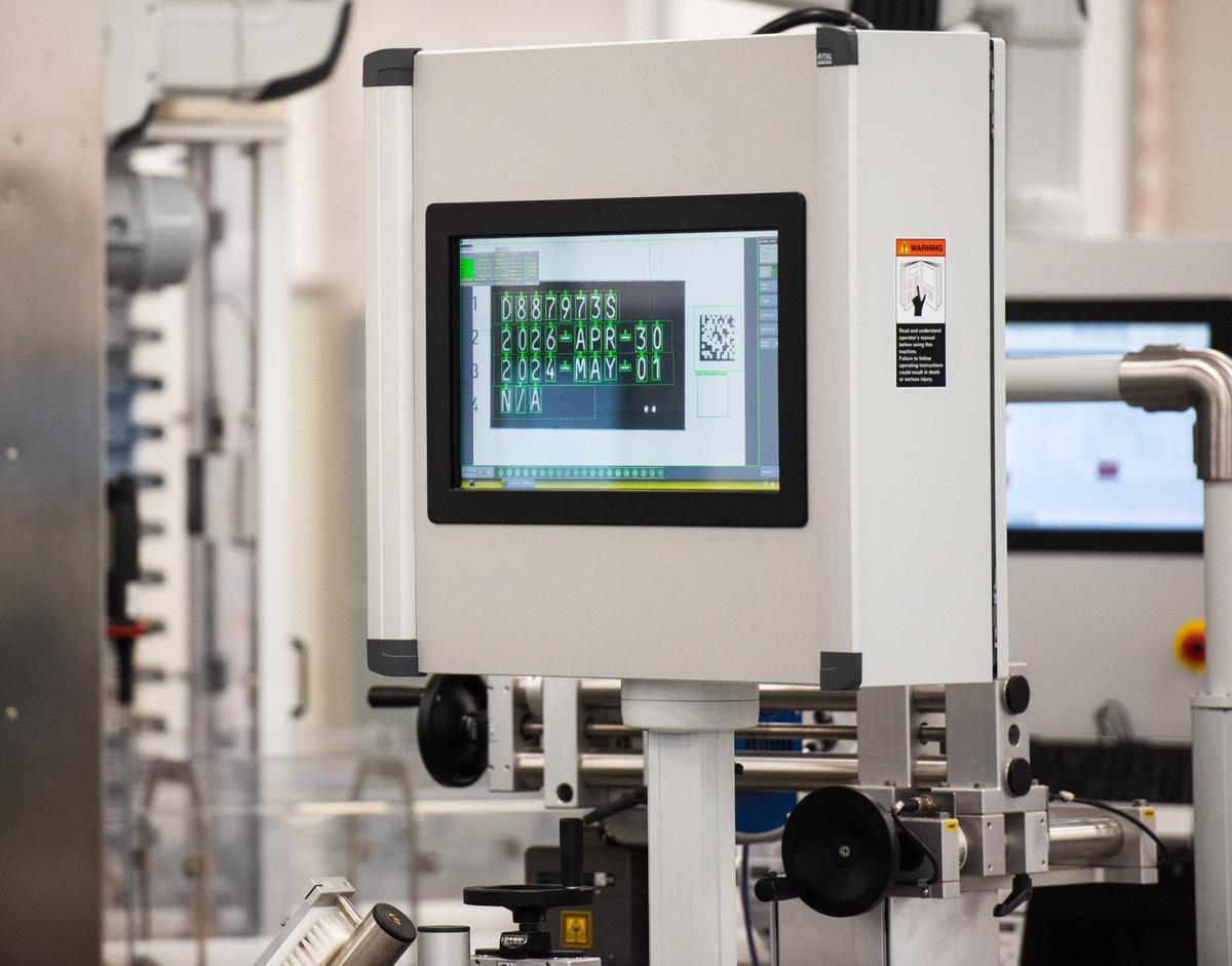One of the many machines inside the new Eli Lily facility in Concord on Friday, June 14, 2024. This machine is involved in the process of packaging and labeling the medicines produced in this facility.