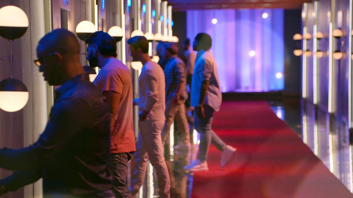 “Love is Blind” Charlotte stars from left Jamal, Trevor, Nolan, Kenneth.