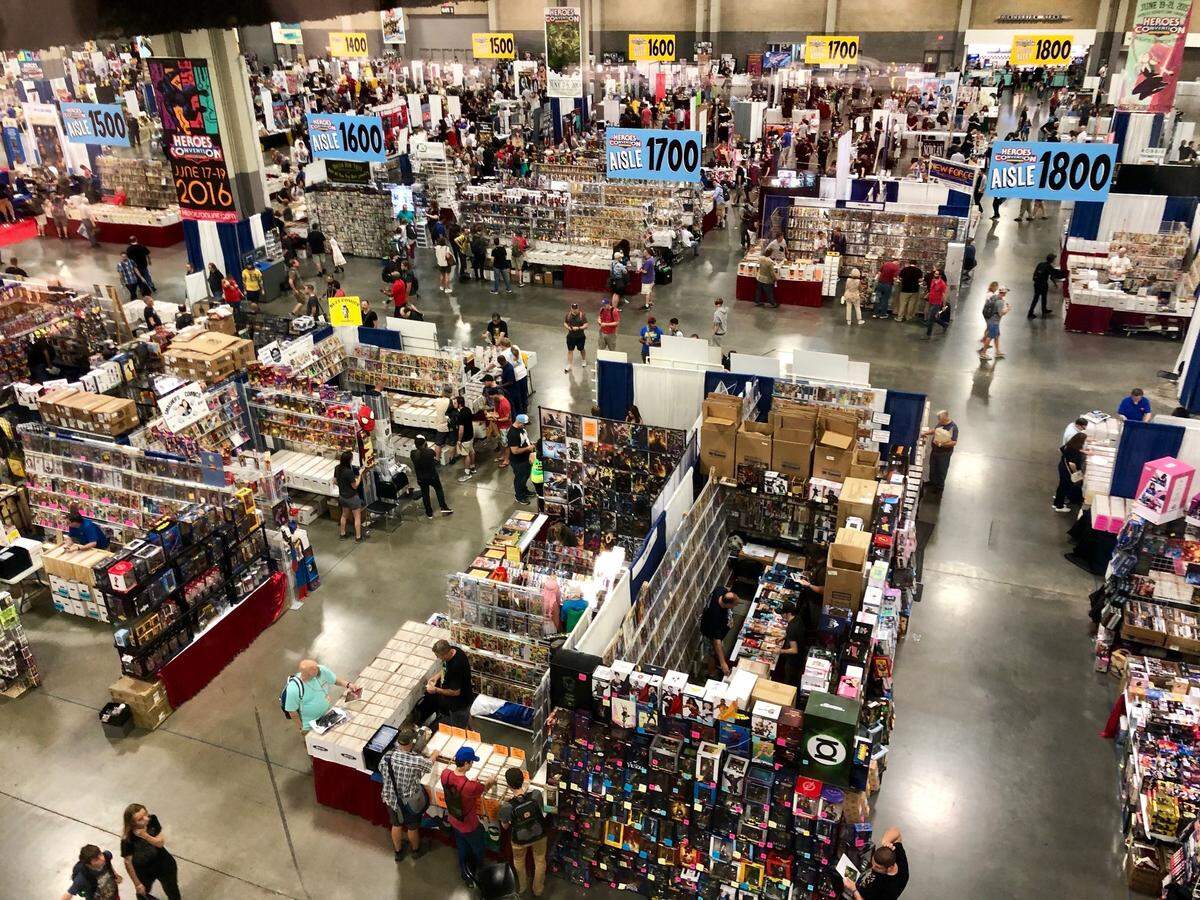Crowds flock to the opening day of the three-day HeroesCon in the Charlotte Convention Center Friday.