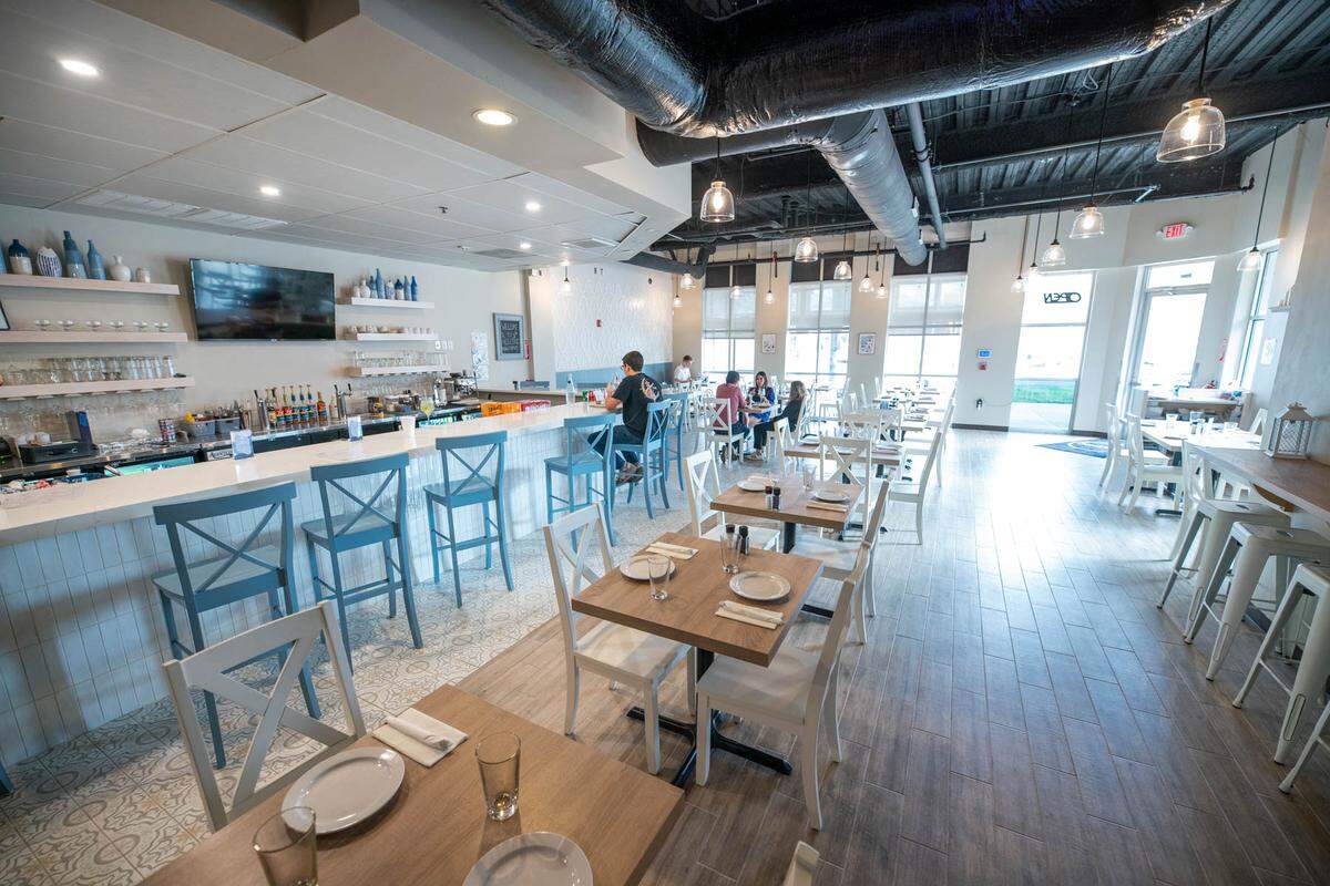 Hellenic Greek Kitchen’s dining room and bar.