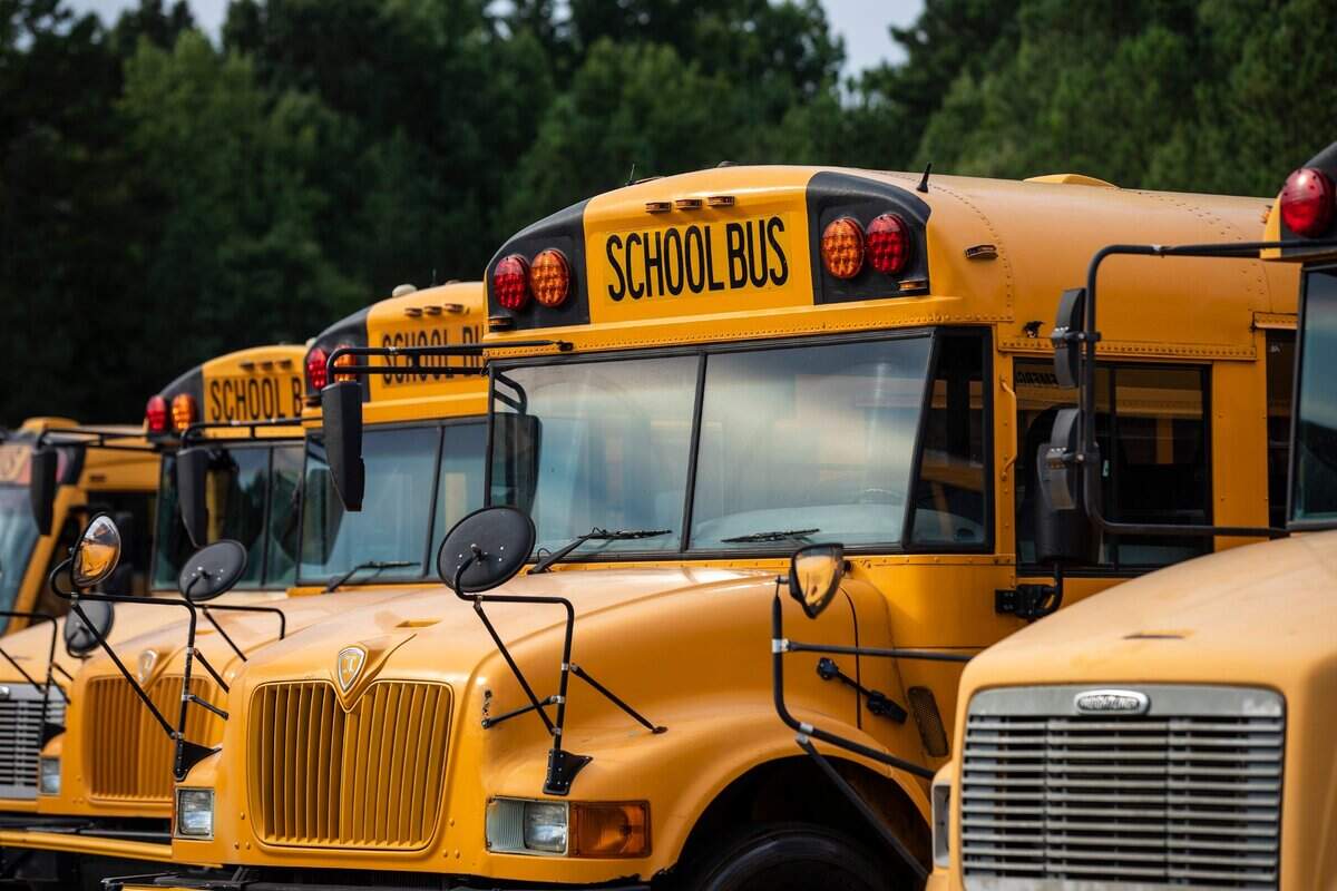 Paramedics responded to a Charlotte-Mecklenburg Schools bus headed to Ranson Middle School after a student used pepper spray during a fight Tuesday, Oct. 3, 2023.