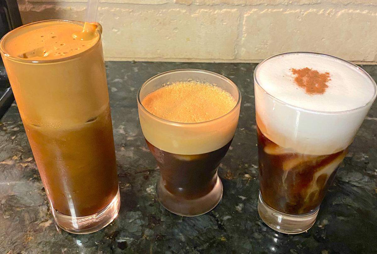 Vibe Cafe and Wine’s Frappe, Freddo espresso and fresh cappuccino are among the coffee offerings.