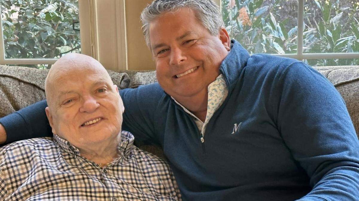 Mooresville Mayor Chris Carney, at right, is shown with his father, Robert Joseph Carney Sr.