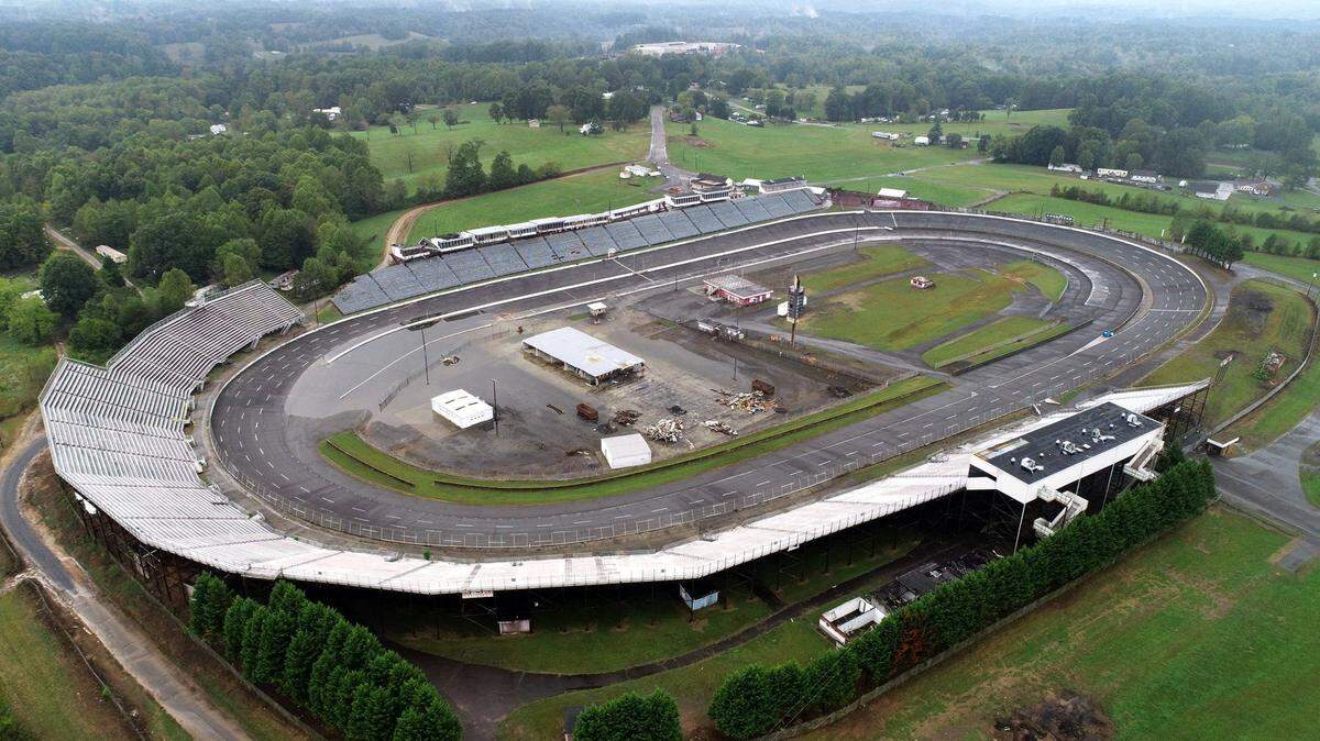North Wilkesboro Speedway in North Wilkesboro, NC on Thursday, October 7, 2021. North Wilkesboro Speedway was a NASCAR short track. The track operated from 1949 until 1996.