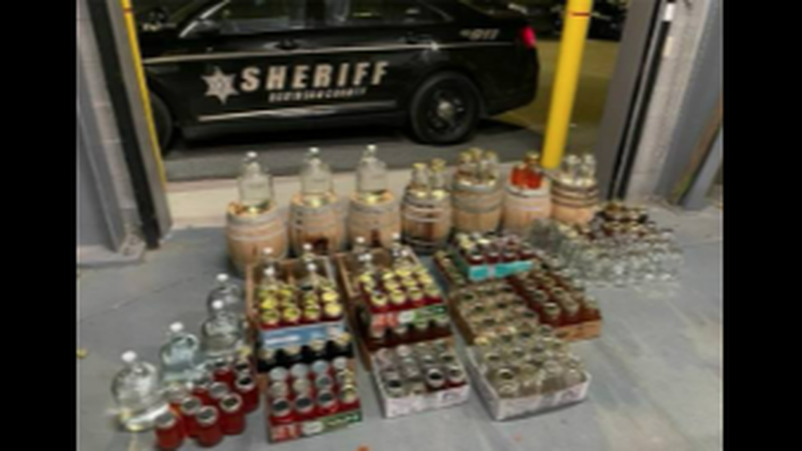 This is the moonshine that was discovered when deputies executed a search warrant at a home in Davidson County, North Carolina, the sheriff’s office says.