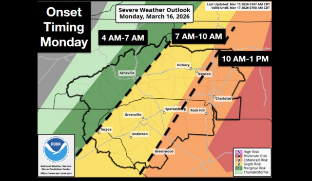There is a 90% chance of seeing a showers and thunderstorms before 2 p.m., then showers and possibly a thunderstorm after 2 p.m., forecasters say.