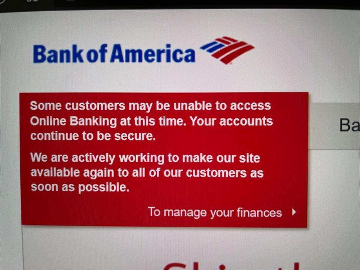 Some Bank of America customers had difficulty accessing their online banking accounts on Friday. This message was displayed on the bank’s website.