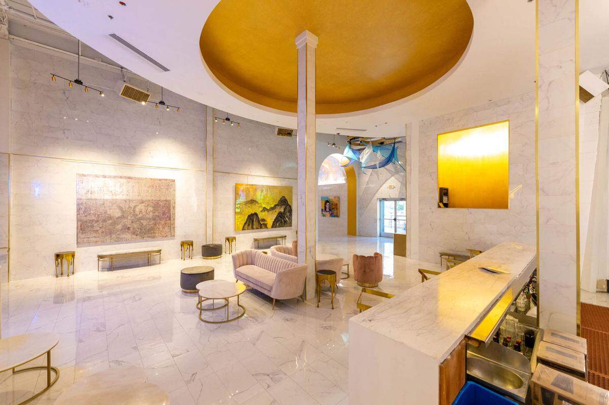 The main gallery area at Bazal takes inspiration from the Museum of Modern Art in New York City, according to club owner, Noi Vong.