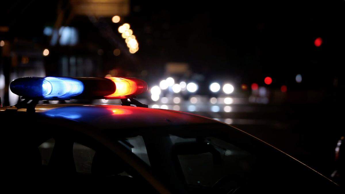 police lights nighttime