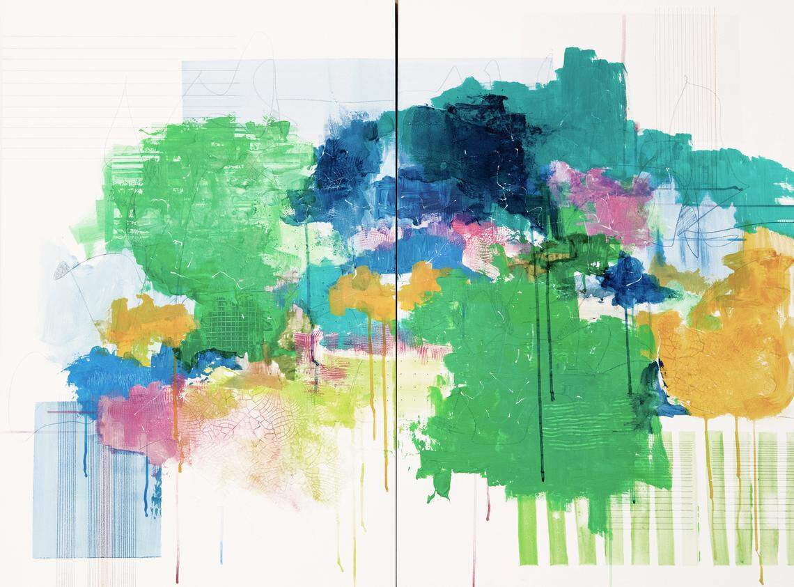 This painting by Charlotte artist Malu Tan is called ‘A Fairy Tale in a Forest.’