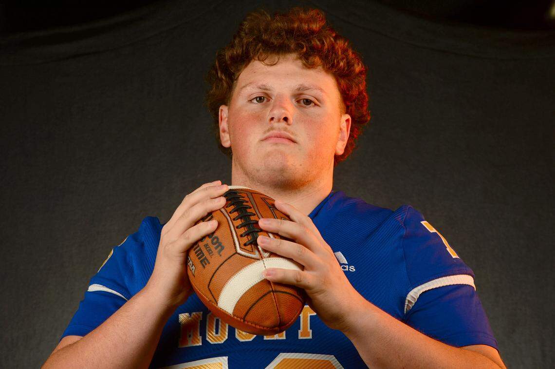 Mt. Pleasant Tigers offensive lineman Brandon Bevilacqua on Tuesday, December 9, 2025.