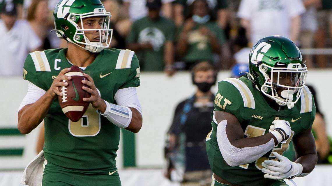 Charlotte 49ers senior quarterback Chris Reynolds is shown looking to pass against Duke on Sept. 3 at Jerry Richardson Stadium. Reynolds led the 49ers to a big win over Middle Tennessee on Friday, Sept. 24, with four touchdown passes and a rushing touchdown.