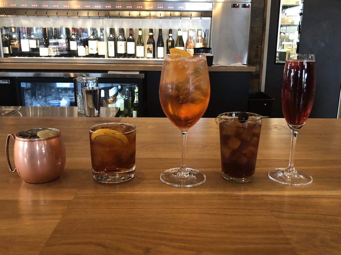 Dot Dot Dot co-owner and mixologist Stefan Huebner curated a menu of wine-based cocktails special to Foxcroft’s Waverly location.