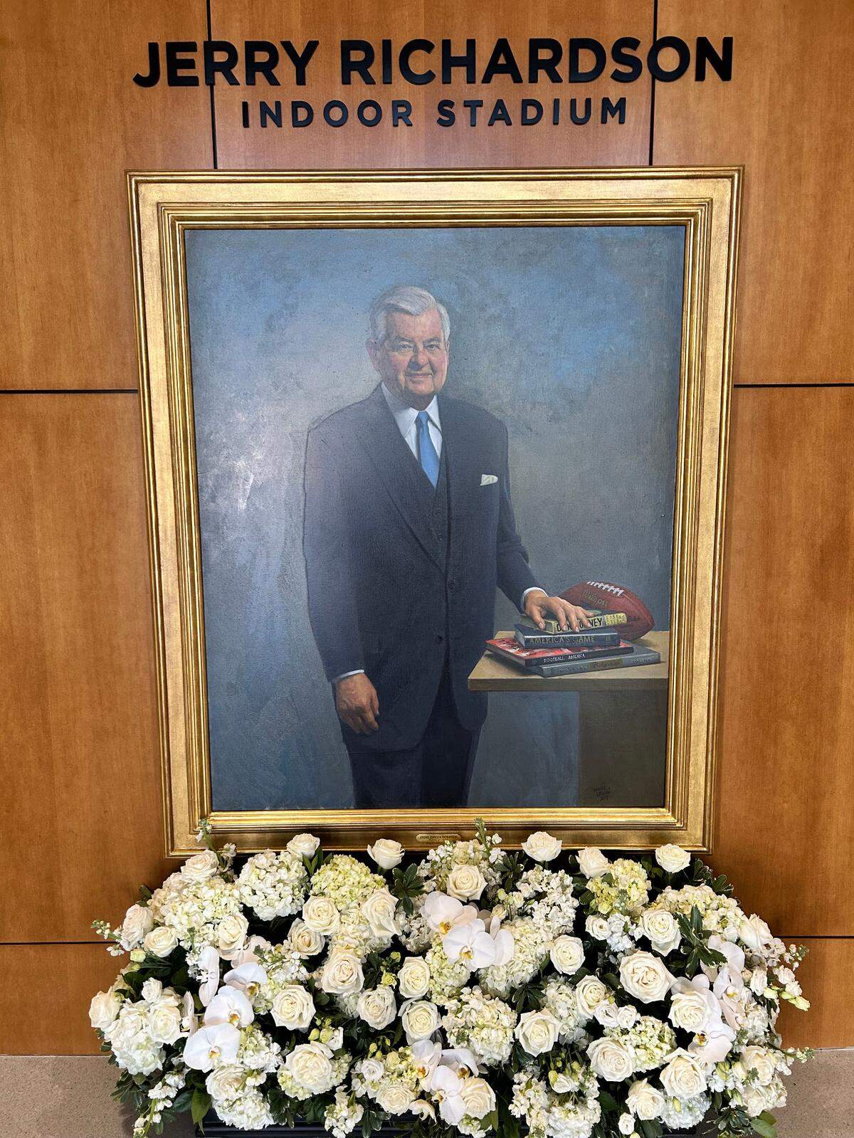 Jerry Richardson’s memorial service was held Saturday at Jerry Richardson Indoor Stadium at Wofford College in Spartanburg, S.C. Wofford was Richardson’s alma mater and he has given hundreds of millions of dollars to the school.
