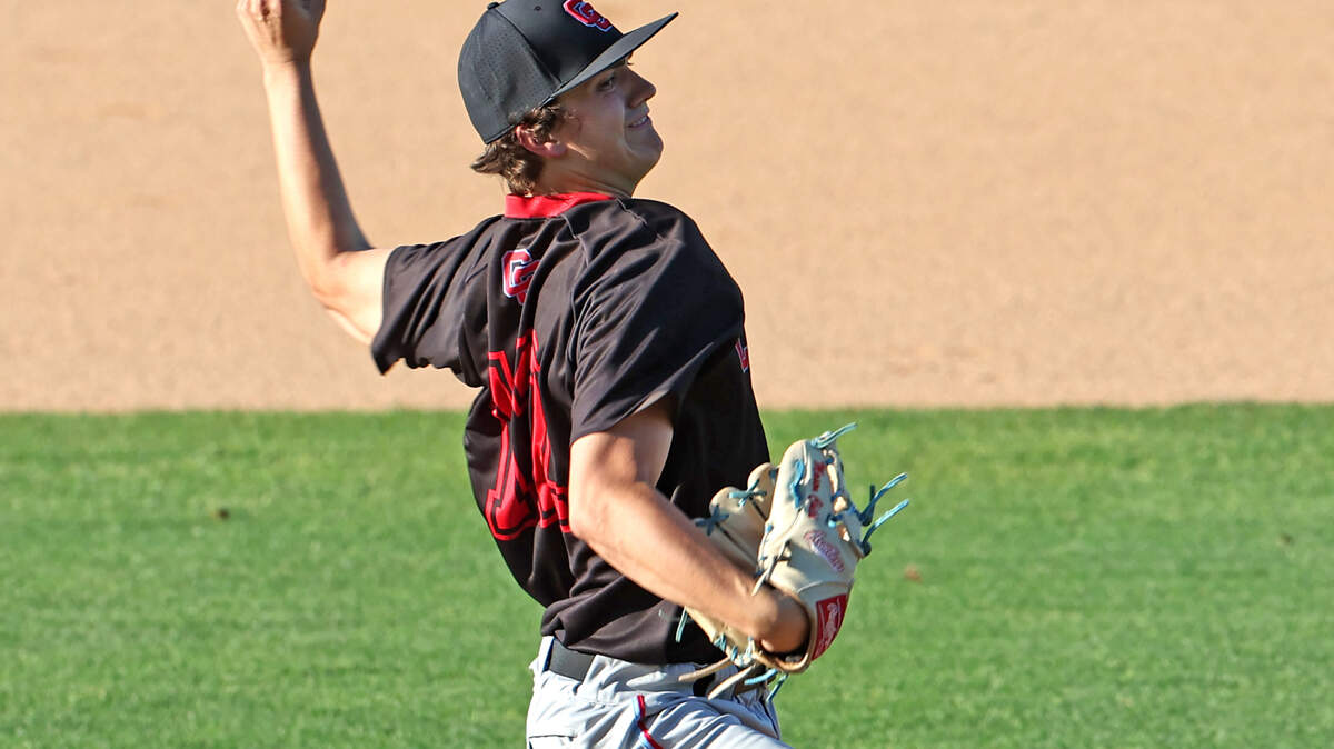 Charlotte Catholic’s pitcher Mason Child pitches to a Providence High batter during action on Thursday, May 2, 2024 in the Southwestern 4A Championship game at Granger High School. Catholic defeated Providence 6-4.