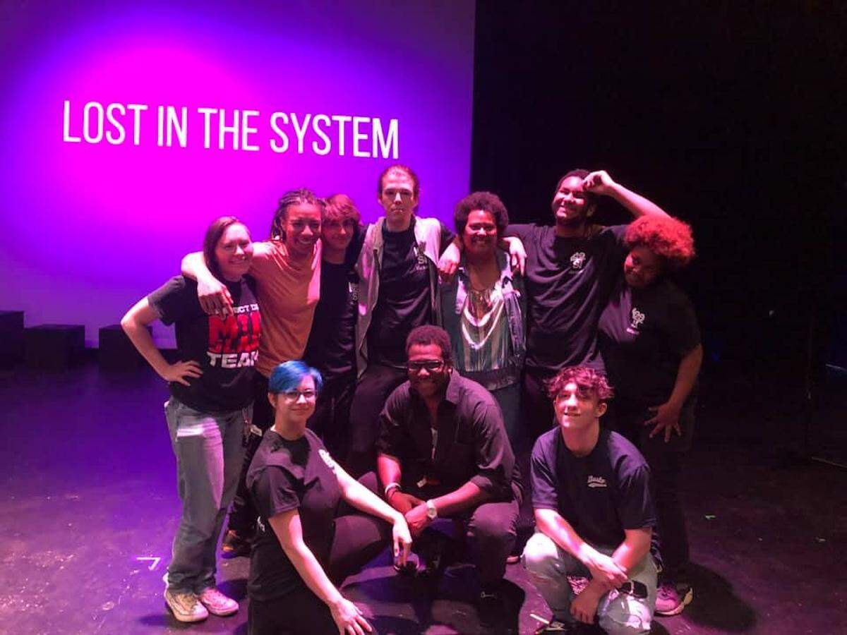 Students from Henderson Independent High School performed “Lost in the System” at the Lee Street Theatre in Salisbury. The students wrote and performed the play as part of a Guerilla Poets workshop.