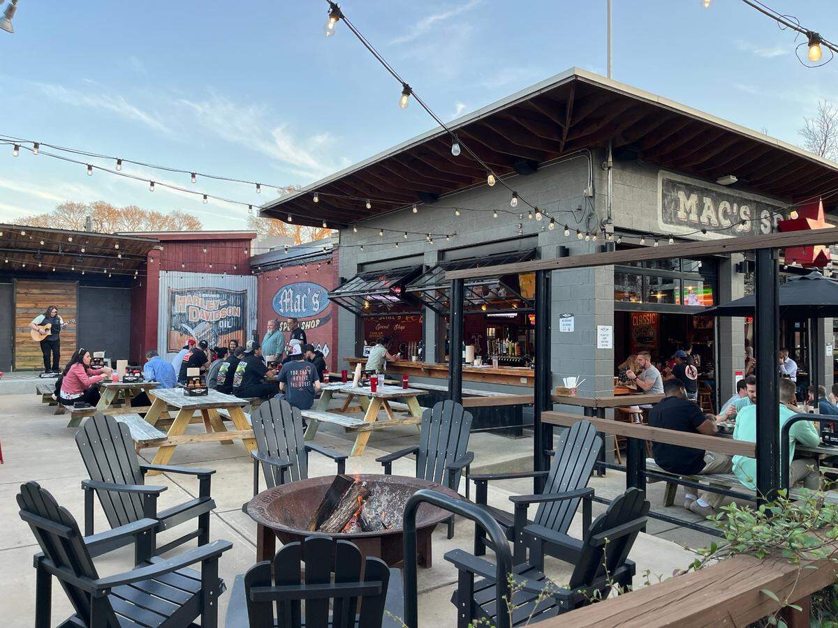 The patio at Mac’s Speed Shop.
