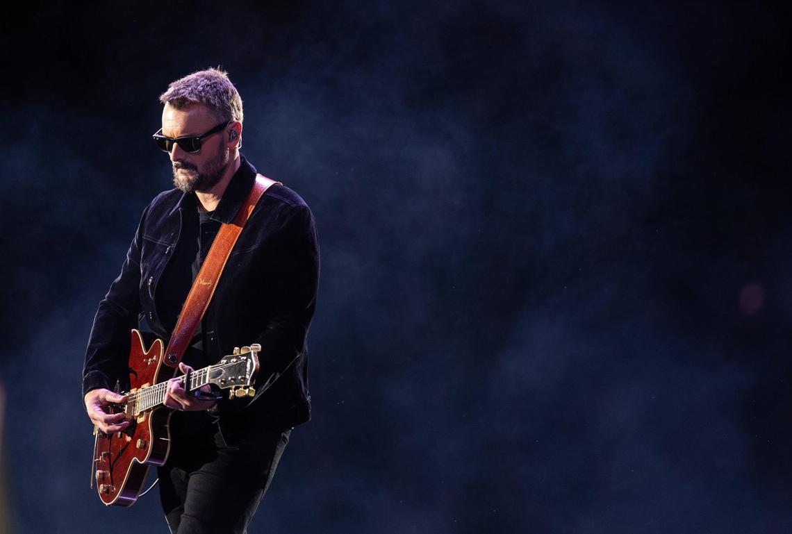Eric Church performs during Concert for Carolina in Charlotte, N.C. on Saturday, October 26, 2024.
